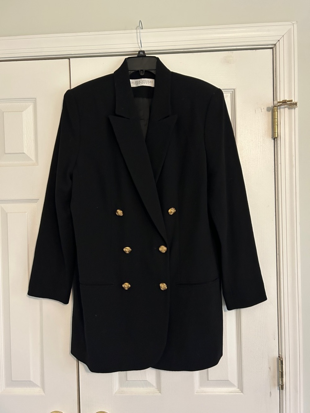Vintage Double-Breasted Black Women's Blazer Jacket